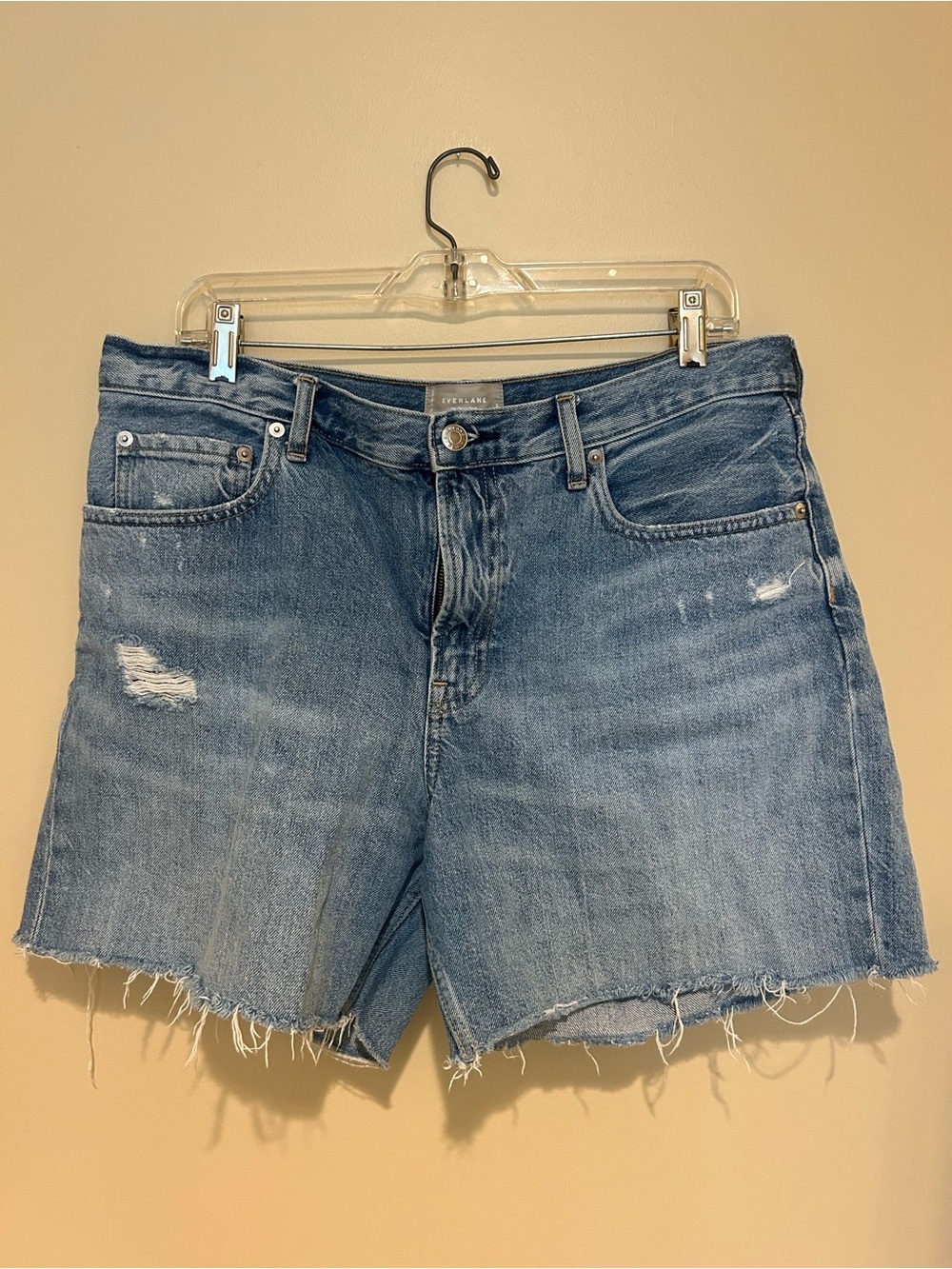 Everlane Organic Cotton Denim Shorts Light Wash Women's Size 31 Casual Summer